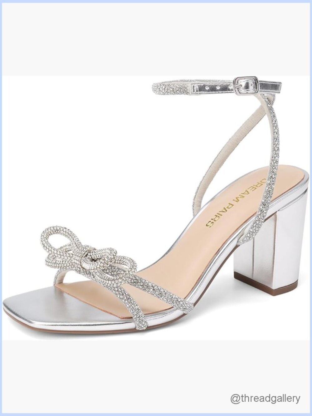 Women's Block Heel Slingback Dressy Sandals with Bow